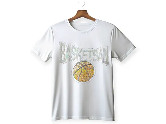 Basketball Rhinestone-Sequence T-Shirt