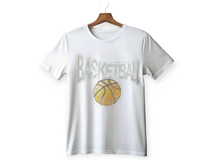 Basketball Rhinestone-Sequence T-Shirt