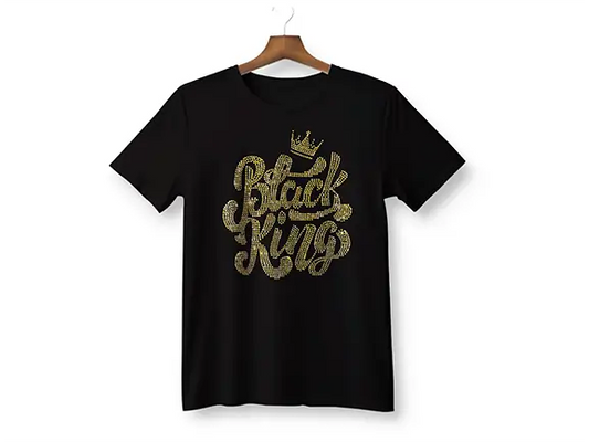 Black King Gildan Rhinestone T-Shirt