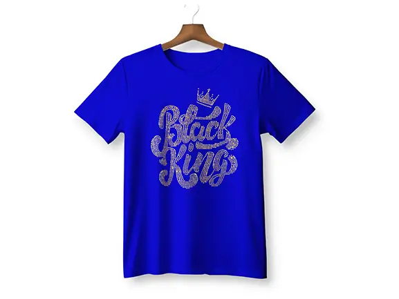 Black King Gildan Rhinestone T-Shirt