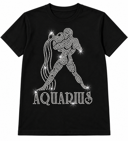 Bling Zodiac Rhinestone Figure Graphic T-Shirts