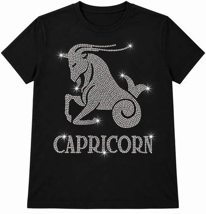 Bling Zodiac Rhinestone Figure Graphic T-Shirts
