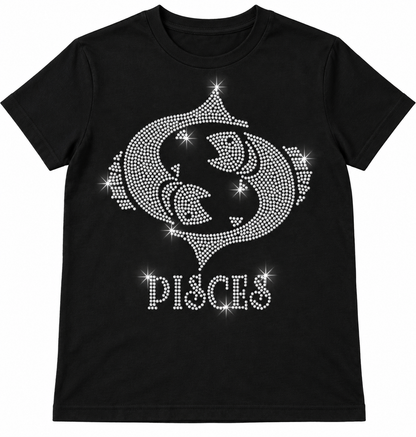 Bling Zodiac Rhinestone Figure Graphic T-Shirts