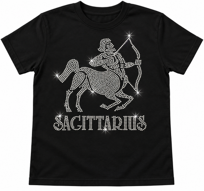 Bling Zodiac Rhinestone Figure Graphic T-Shirts