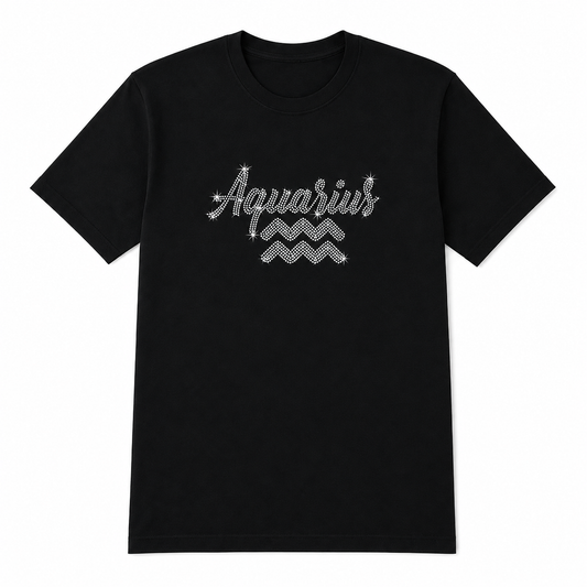 Rhinestone Zodiac Signs T-Shirt | Bling Astrology Graphic Tee