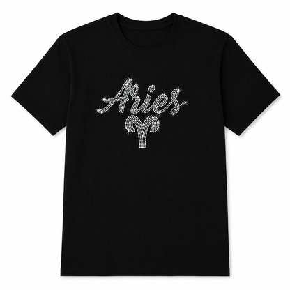 Rhinestone Zodiac T-Shirt | Bling Astrology Graphic Tee