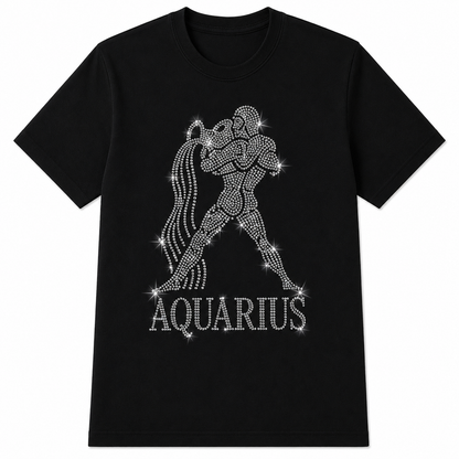 Bling Zodiac Rhinestone Graphic T-Shirts