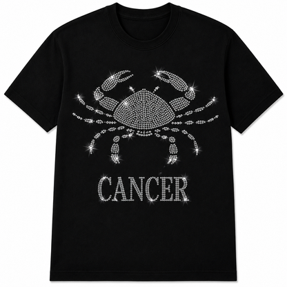 Bling Zodiac Rhinestone Graphic T-Shirts