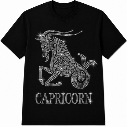Bling Zodiac Rhinestone Graphic T-Shirts