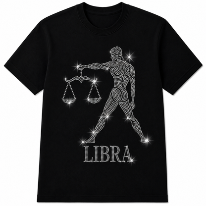 Bling Zodiac Rhinestone Graphic T-Shirts