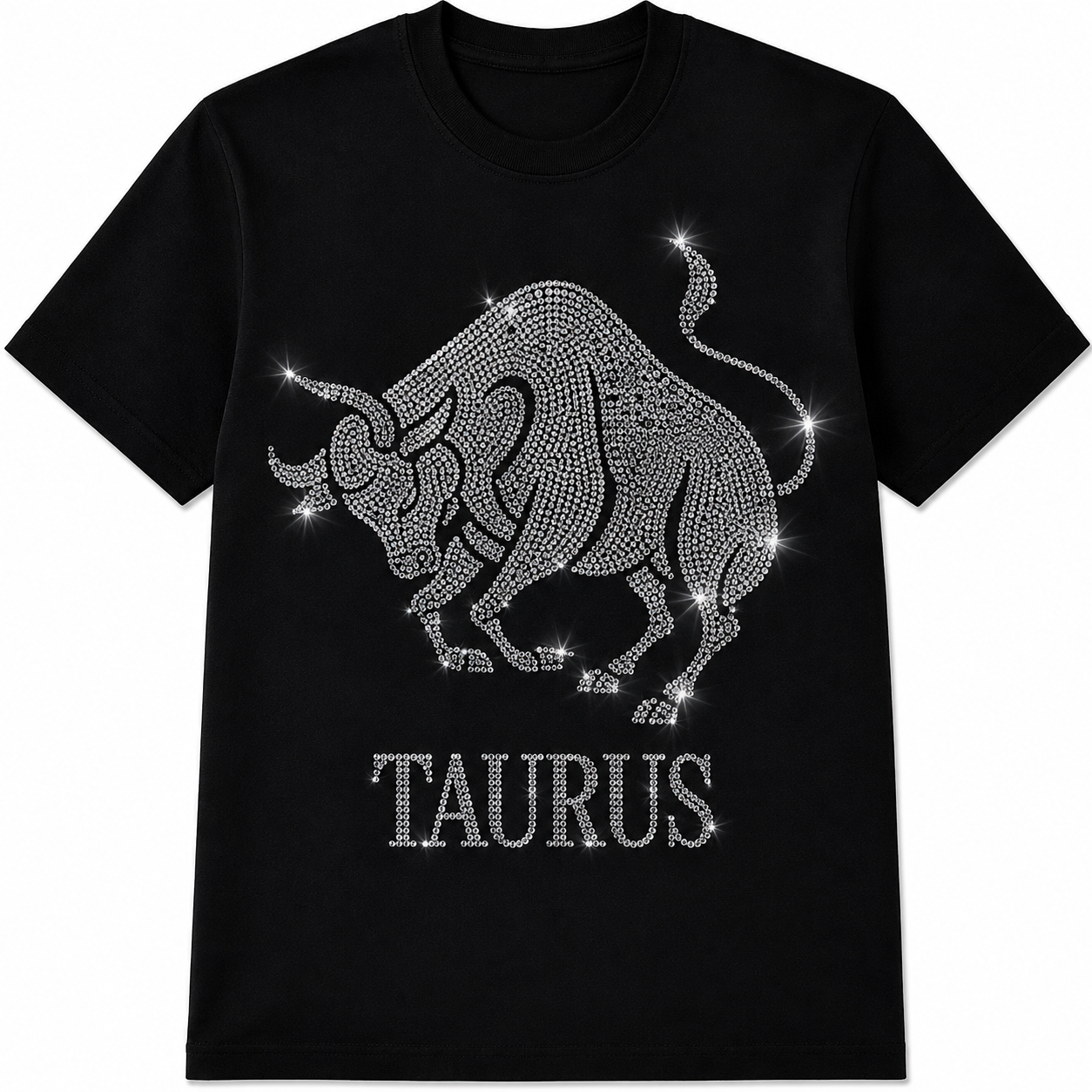 Bling Zodiac Rhinestone Graphic T-Shirts