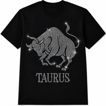Bling Zodiac Rhinestone Graphic T-Shirts