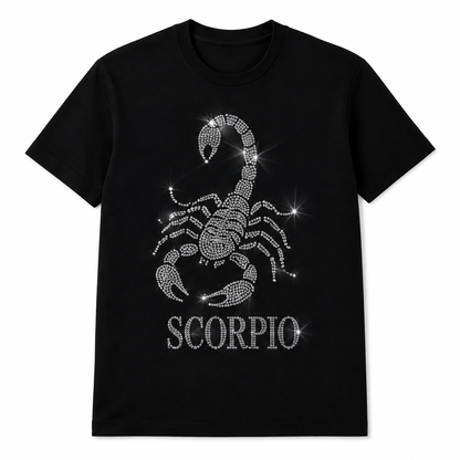 Bling Zodiac Rhinestone Graphic T-Shirts