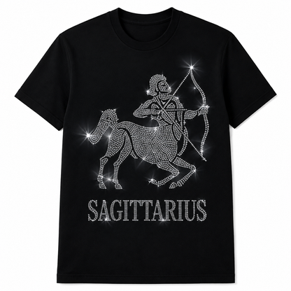 Bling Zodiac Rhinestone Graphic T-Shirts
