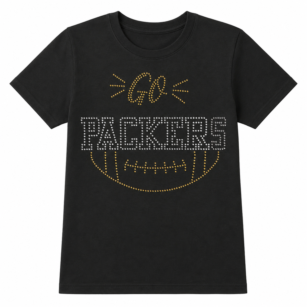 Green Bay Rhinestone Football T-Shirt