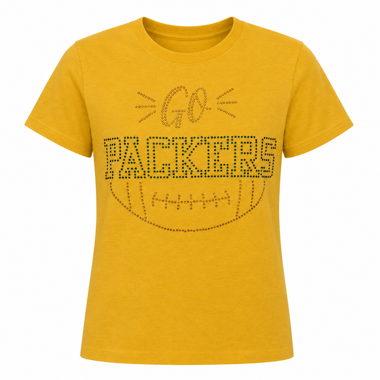 Green Bay Rhinestone Football T-Shirt