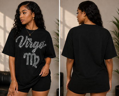 Rhinestone Zodiac T-Shirt | Bling Astrology Graphic Tee