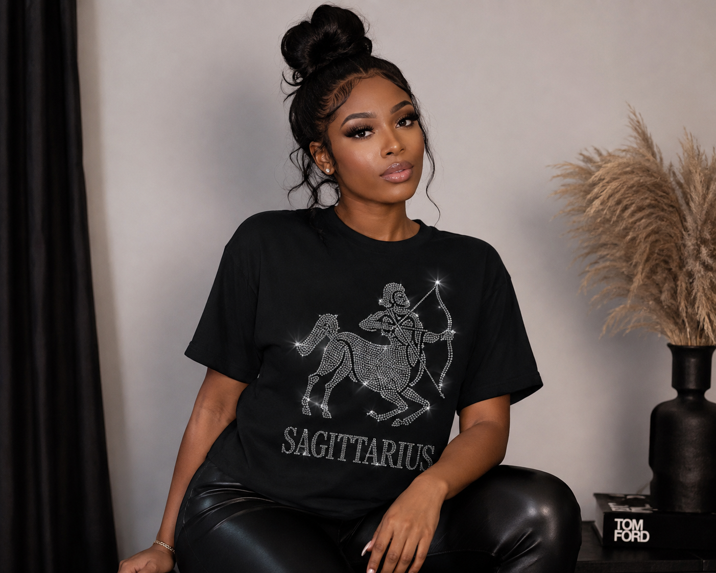 Bling Zodiac Rhinestone Graphic T-Shirts
