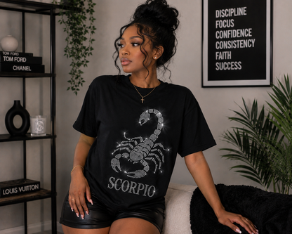 Bling Zodiac Rhinestone Graphic T-Shirts