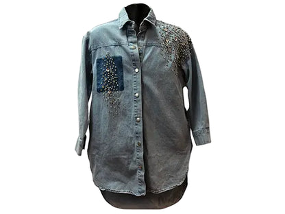 Denim High-Low Shirt Dress