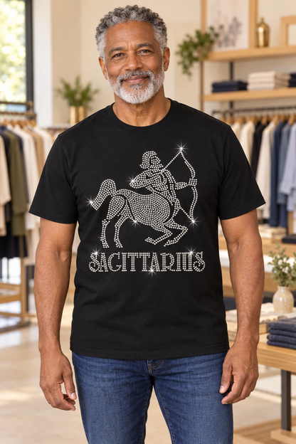 Bling Zodiac Rhinestone Figure Graphic T-Shirts