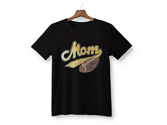 Football Mom Rhinestone-Sequence T-Shirt