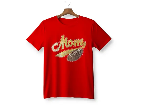 Football Mom Rhinestone-Sequence T-Shirt