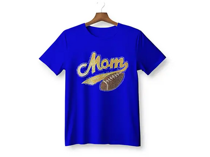 Football Mom Rhinestone-Sequence T-Shirt