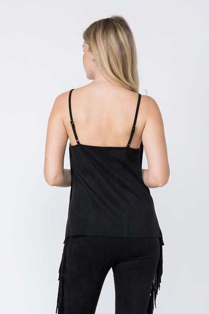 Tiered Fringe Spaghetti Strap Cami Top