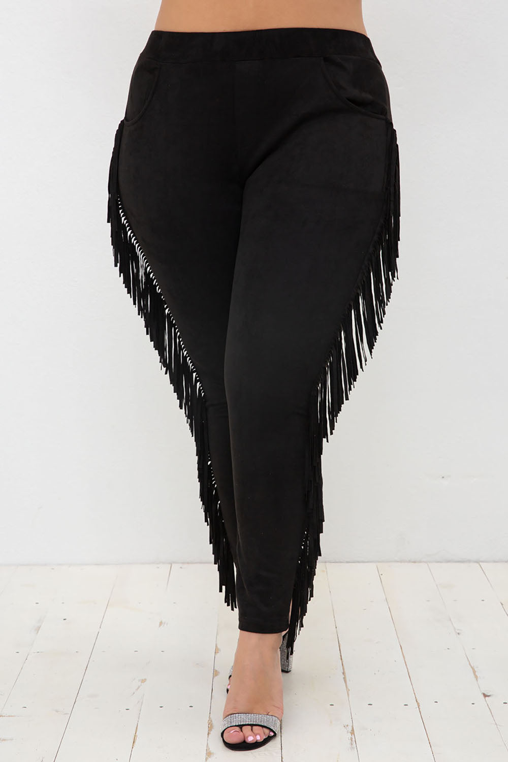 Suede Fringe Pants