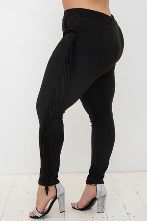 Suede Fringe Pants