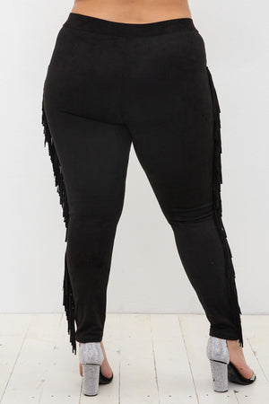 Suede Fringe Pants