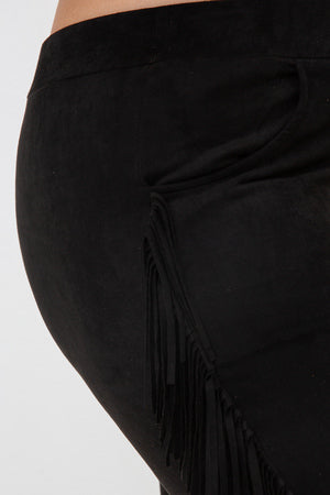Suede Fringe Pants