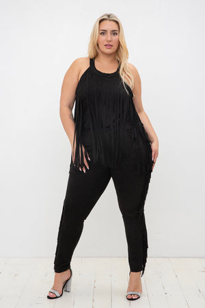Suede Fringe Pants