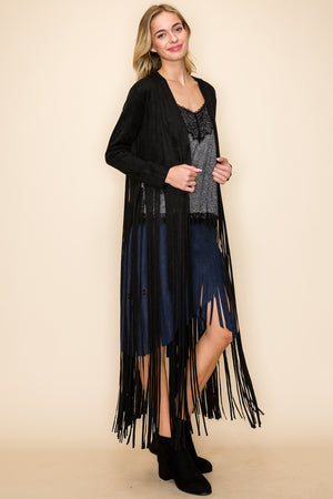 Fringed Long Suede Jacket