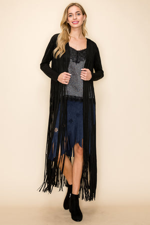 Fringed Long Suede Jacket