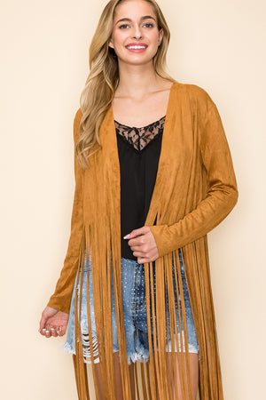 Fringed Long Suede Jacket