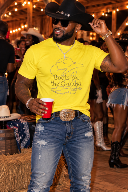 Boots on the Ground Rhinestone Tee