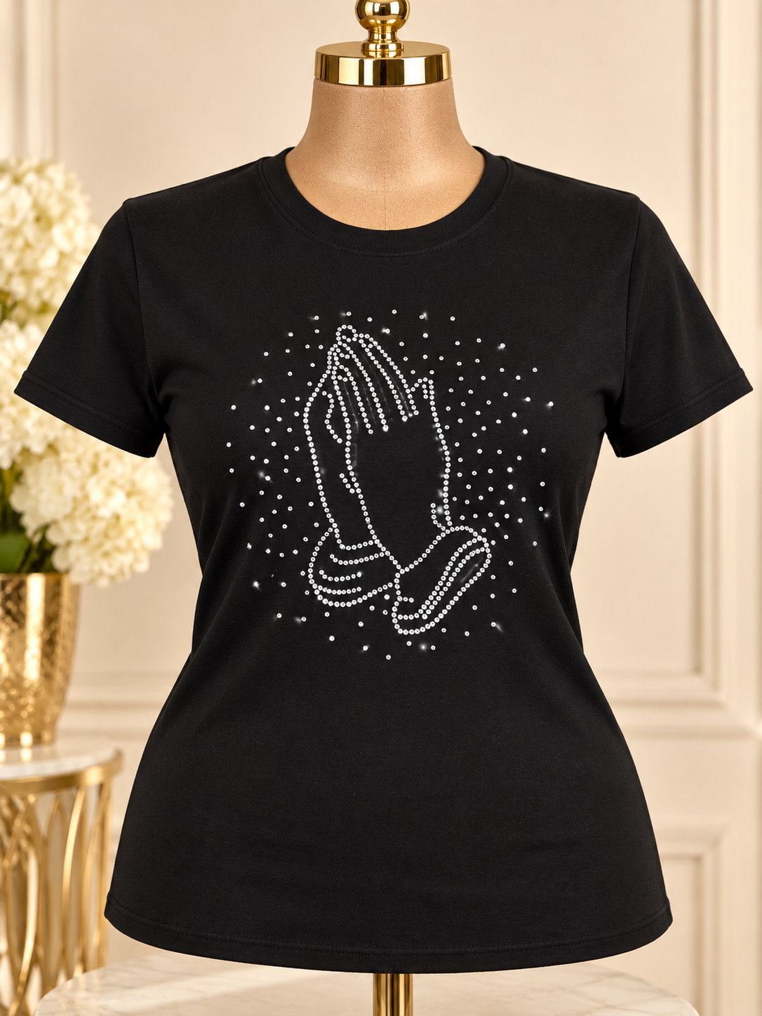 Rhinestone Praying Hands T-Shirt