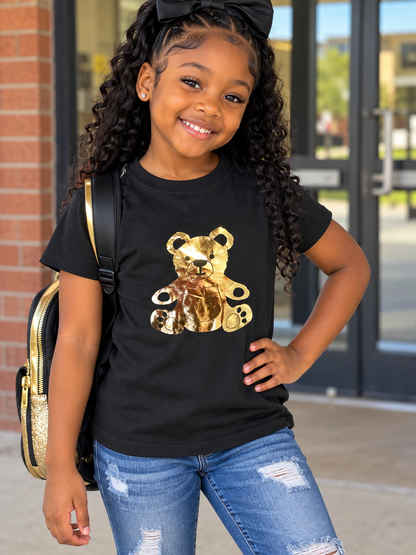 Kids Gold Teddy Bear T-Shirt