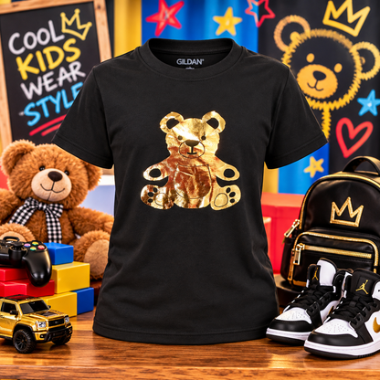 Kids Gold Teddy Bear T-Shirt