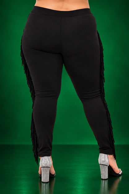 Suede Fringe Pants