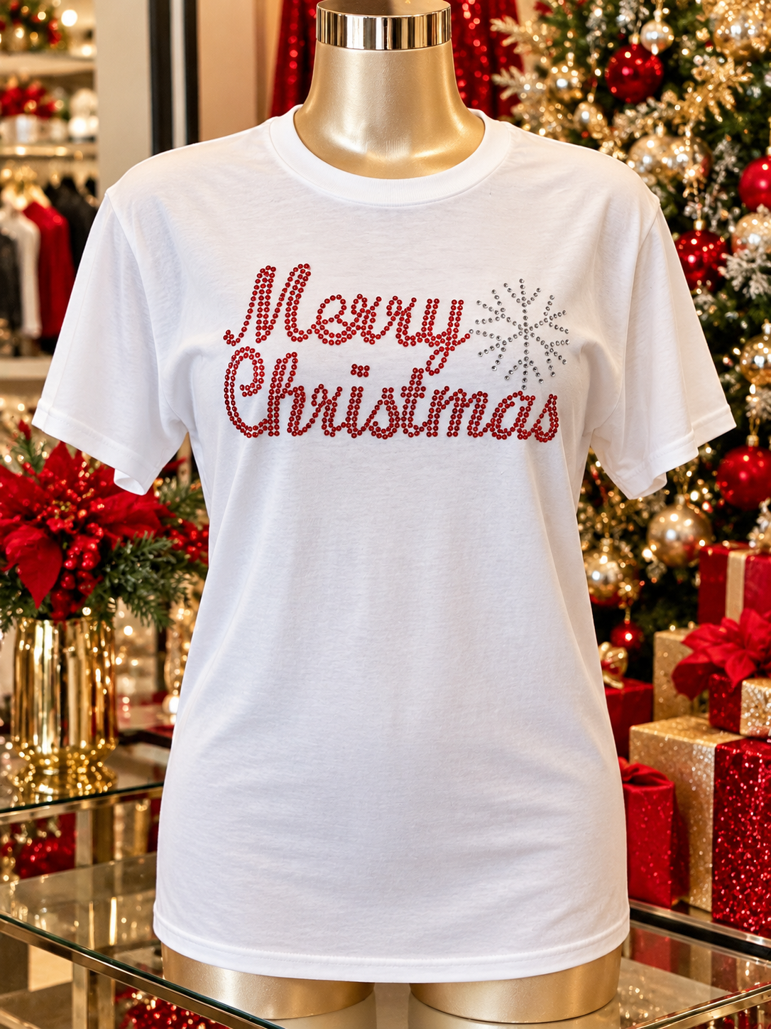 Merry Christmas Rhinestone T-Shirt