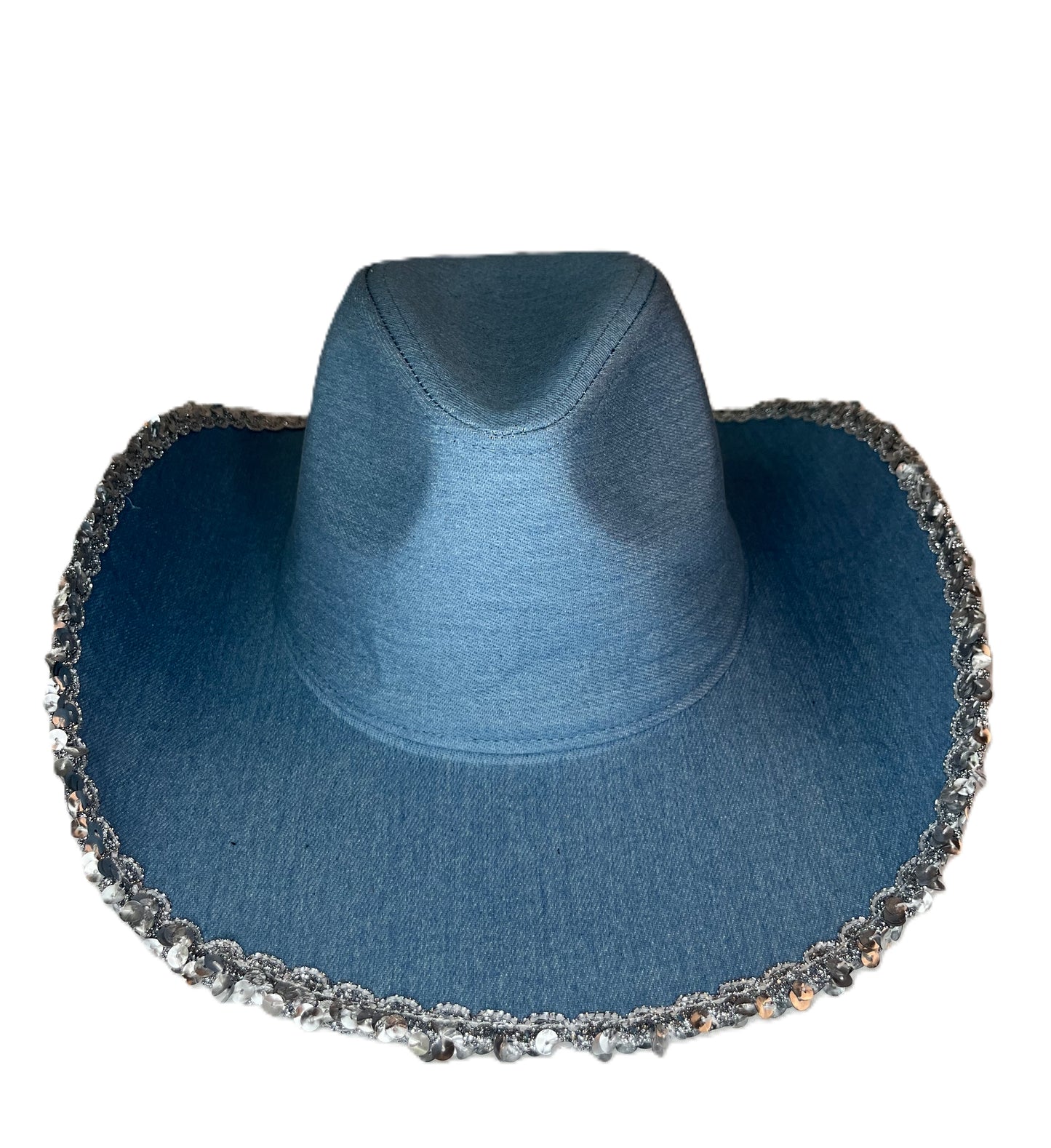 Denim Cowboy Hat Edge Sequin