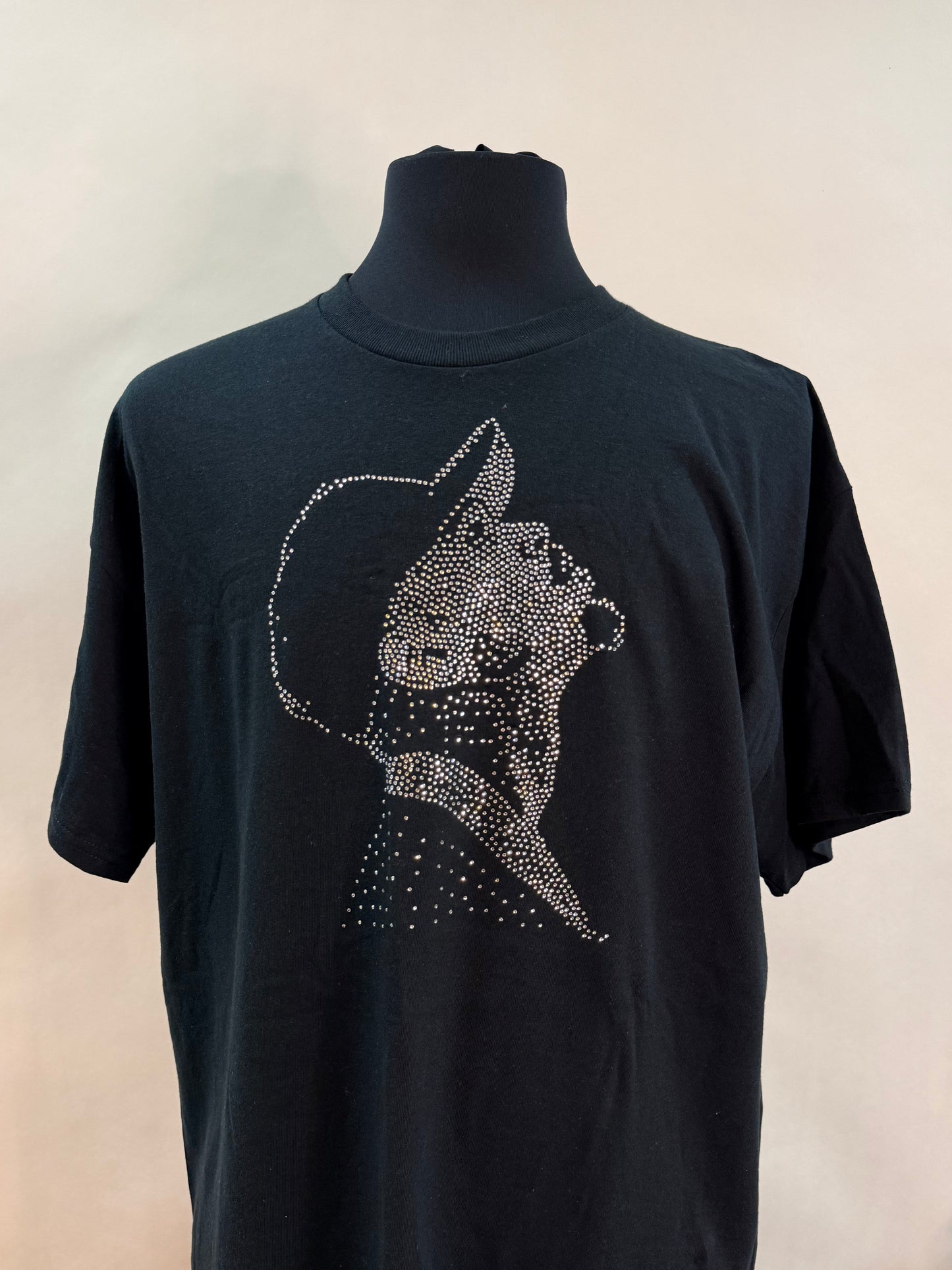 Rhinestone Celebrity Portrait Graphic T-Shirt