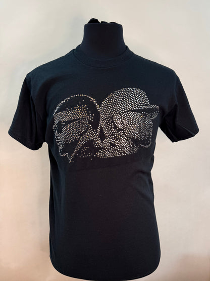 Rhinestone Celebrity Portrait Graphic T-Shirt