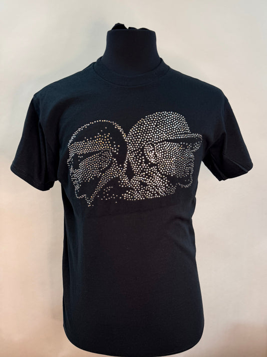 Rhinestone Celebrity Portrait Graphic T-Shirt