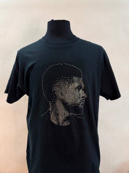 Rhinestone Celebrity Portrait Graphic T-Shirt