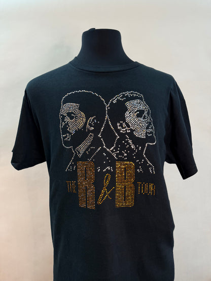 R&B Tour Gold Rhinestone Graphic T-Shirt
