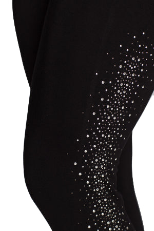 Side Rhinestone Embellished Leggings